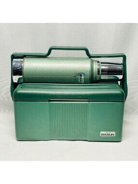 Vintage Stanley Aladdin Lunch Box Cooler and Vacuum Thermos Bottle Combo Set USA